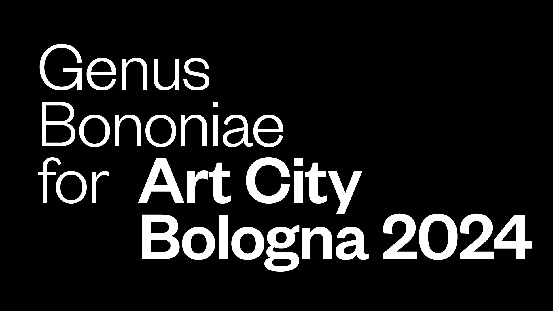 Genus Bononiae for Art City Bologna 2024